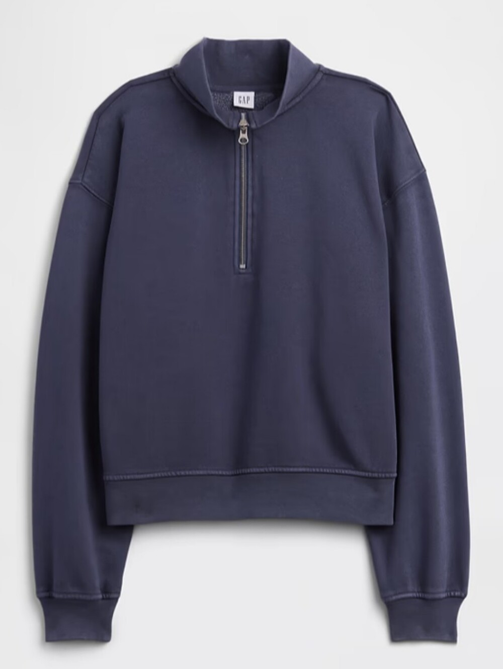 GAP Women's Slate-Gray Quarter Zip Pullover, Large